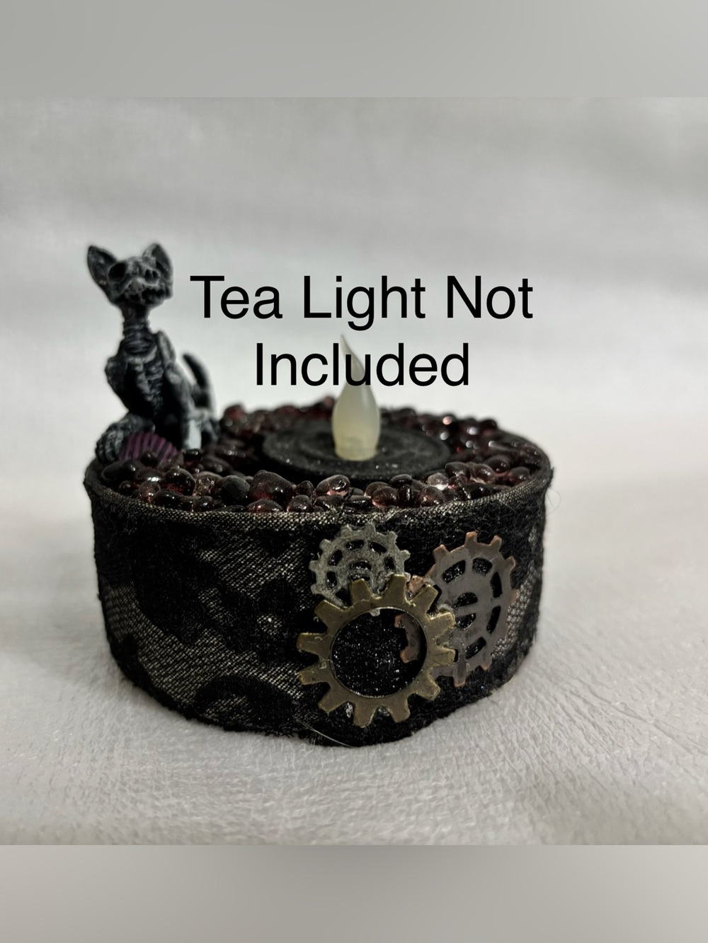 Steampunk Halloween Tea Light Holder Skeleton